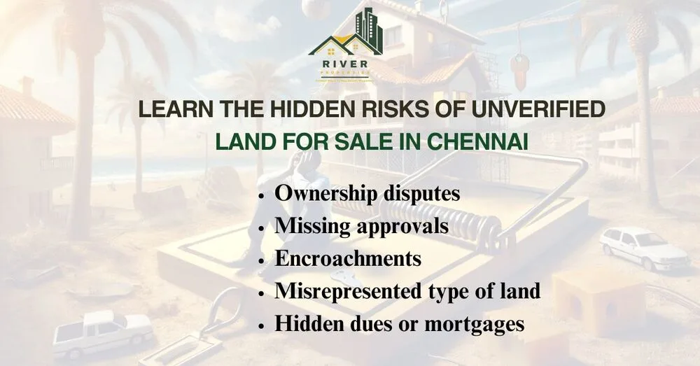 Understand the hidden risks of unverified land for sale in Chennai and make informed property decisions with River Properties’ trusted guidance.